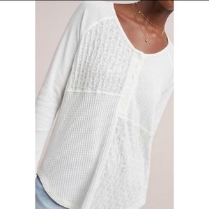 Anthropologie Saturday Sunday Patchwork Waffle Top